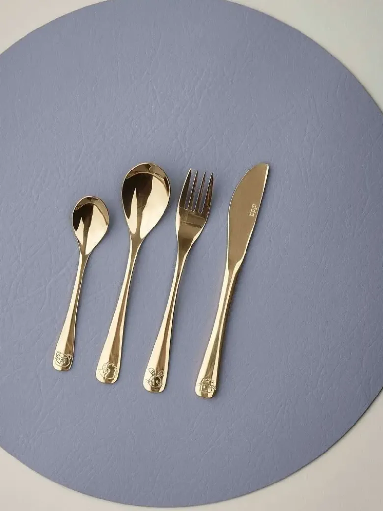 Aida Atelier Børnebestik guld 4 Dele