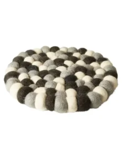 Bordskåner uld Ø20 cm sort/grå/natur