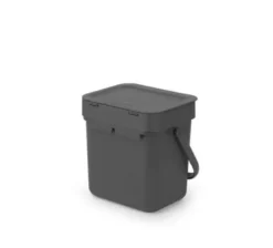 Brabantia Affaldsspand med låg sort.kon. 3 liter Grå