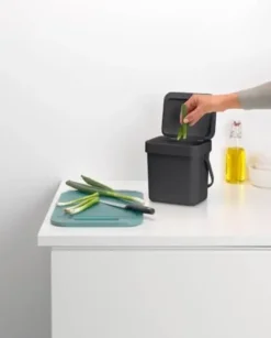 Brabantia Affaldsspand med låg sort.kon. 3 liter Grå