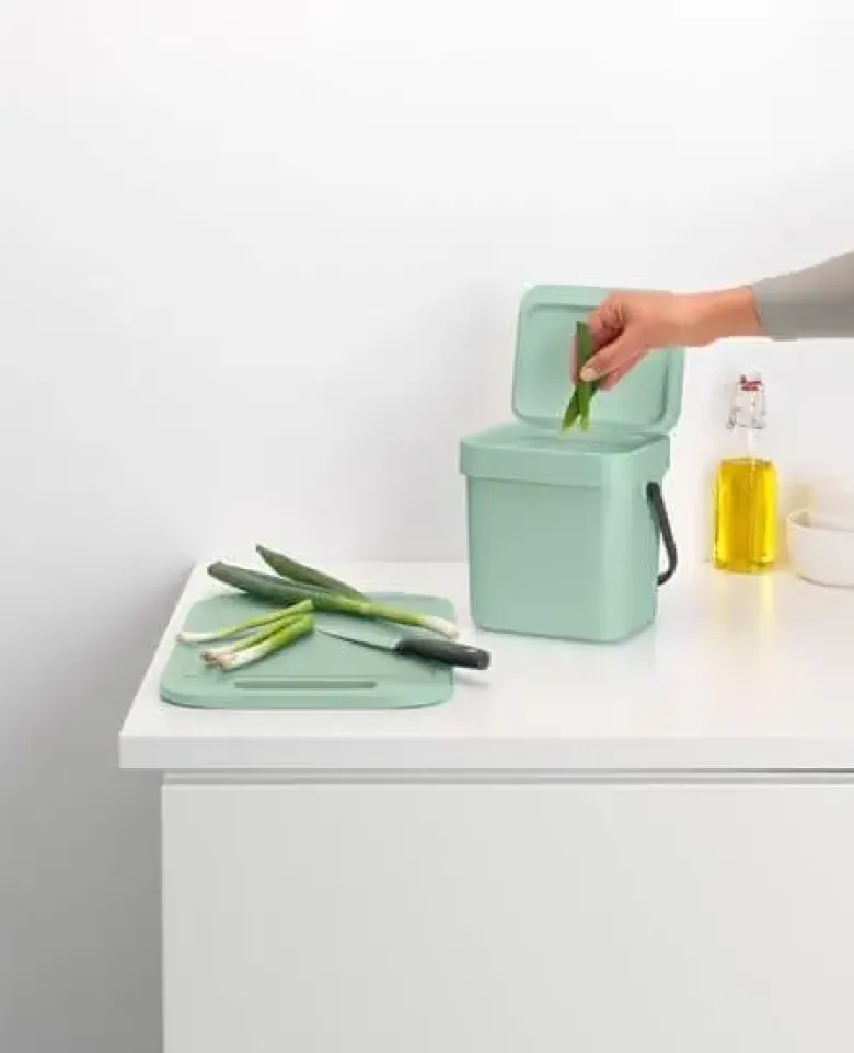 Brabantia Affaldsspand med låg sort.kon. 3 liter Lys grøn