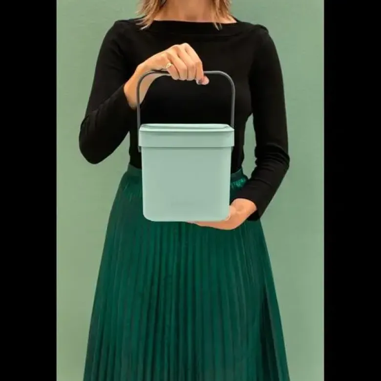 Brabantia Affaldsspand med låg sort.kon. 3 liter Lys grøn