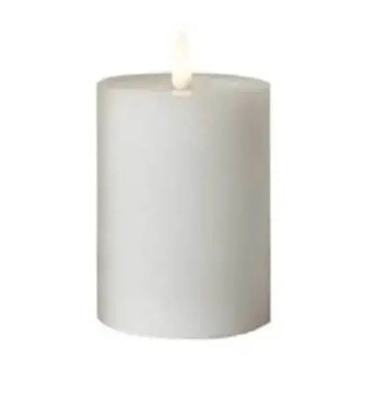 Conzept Electric bloklys 3D flamme Ø7,5x10 cm hvid