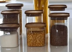 Conzept opbevaringsglas med akacielåg 10 dele