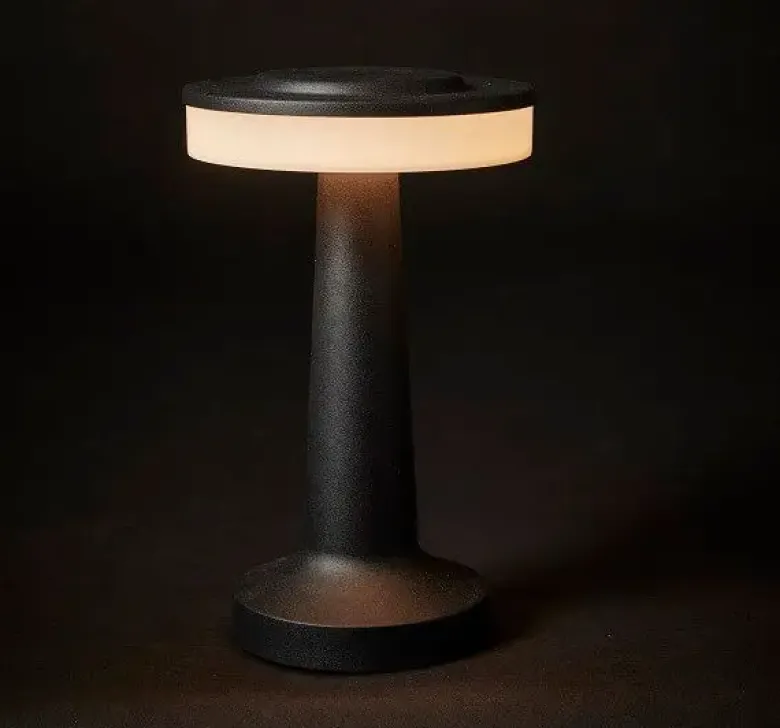 Conzept opladelig bordlampe med touch sort