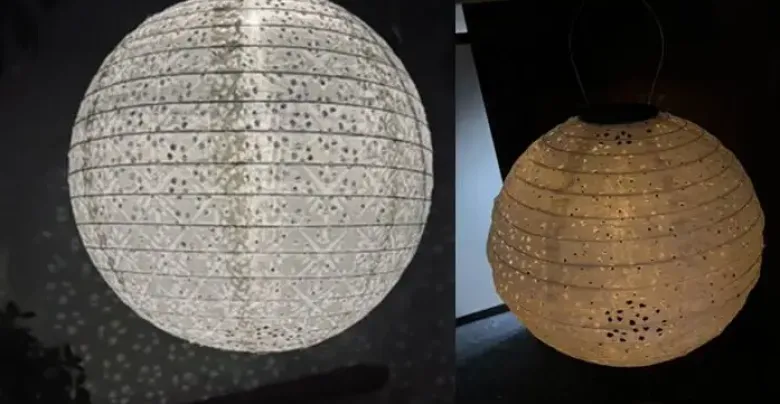 Conzept solar lanterne Ø20 cm med hulmønster til ophæng ass. farver