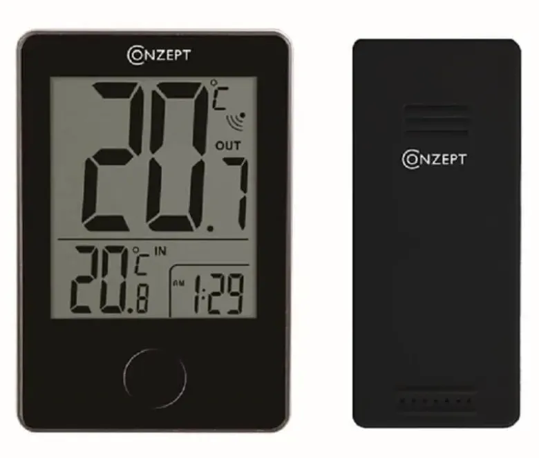 Conzept Termometer inde/ude m.ur