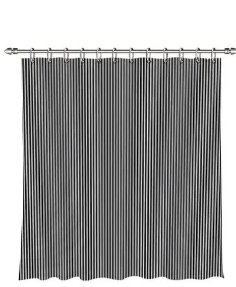 Da'core Badeforhæng inkl. ringe 180x200 cm polyester strib sort