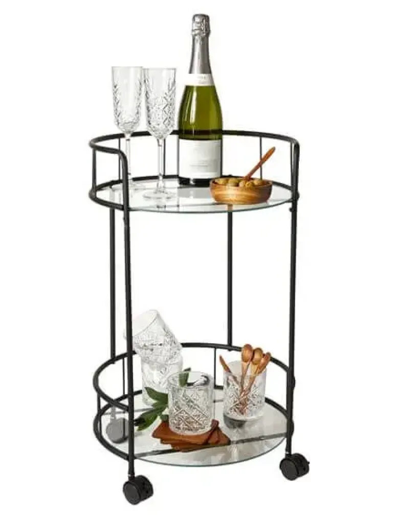 Da'core Barbord med glasplade Ø37,5xH62 cm sort