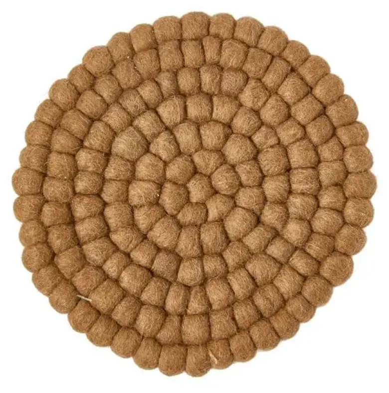 Da'core Bordskåner mini dots uld Ø20 cm mørk sand