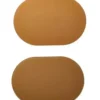 Da'core Dækkeserviet oval PU fake læder latte/camel vendbar