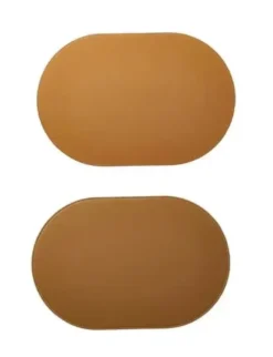 Da'core Dækkeserviet oval PU fake læder latte/camel vendbar