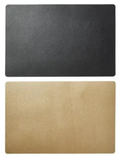 Da'core Dækkeserviet PU soft 30x45 cm sort/Guld vendbar