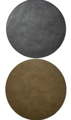 Da'core Dækkeserviet vendbar sort/oliven Ø38 cm