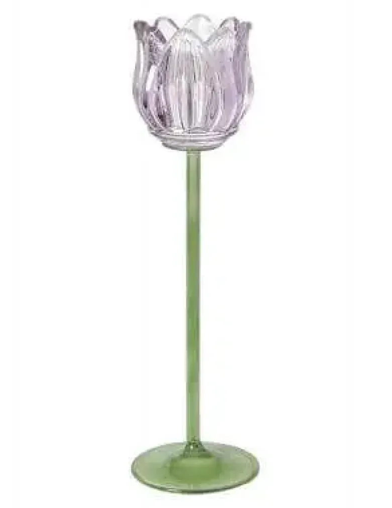 Da'core Fyrfadsstage Tulipan på stilk H27 cm lilla