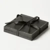 Da'Core Glasbrikker 10x10 cm Sort Læderlook – 4 stk