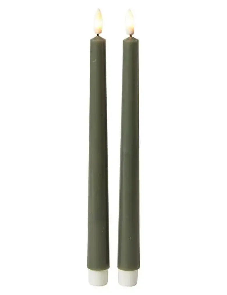 Da'core Kunstig stearinlys Mørk grøn H28 cm