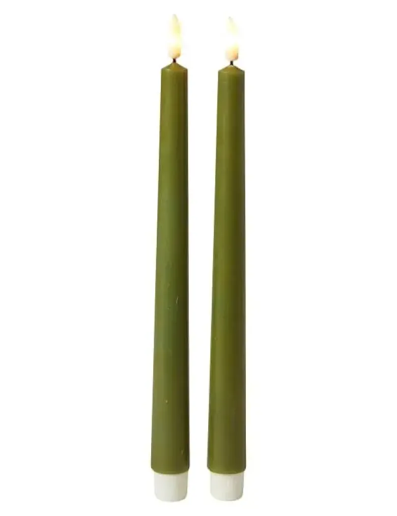 Da'core Kunstig stearinlys Olivengrøn H28 cm