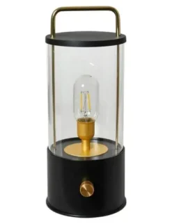 Da'core Lampe opladelig USB-C med messing drejeknap H35 cm