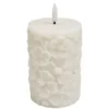 Da'core LED bloklys blomst H12,5 cm hvid