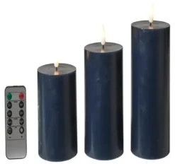 Da'core Led Bloklys flad top 3-pak Navy blå