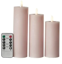 Da'Core LED bloklys flad top 3-pak rosa