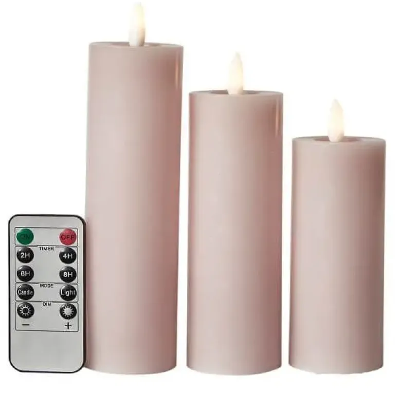 Da'Core LED bloklys flad top 3-pak rosa