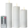 Da'core LED Bloklys med 3D flamme 3-pak hvid