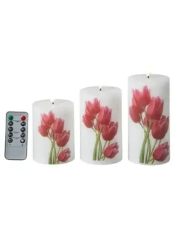 Da'core LED Bloklys tulipaner 3-pak