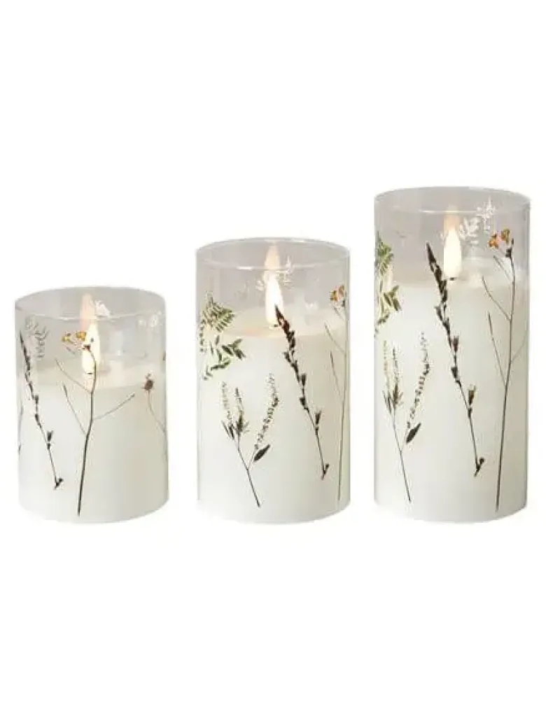 Da'core LED cylinder glas Flora 3 stk