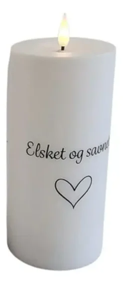 Da'core LED gravlys med timer "Elsket og savnet"