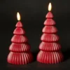 Da'core LED lys med 3D flamme juletræ rød 2-pak