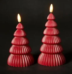 Da'core LED lys med 3D flamme juletræ rød 2-pak