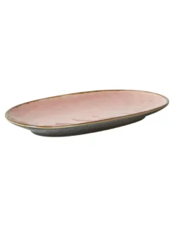 Da'Core oval Serveringsfad 22x36 cm Rosa/sort