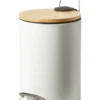 Da'core Pedalspand med bambuslåg H26,5 cm hvid