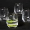 Da'core Vandglas Rillet med guldkant 35 cl. 4 stk