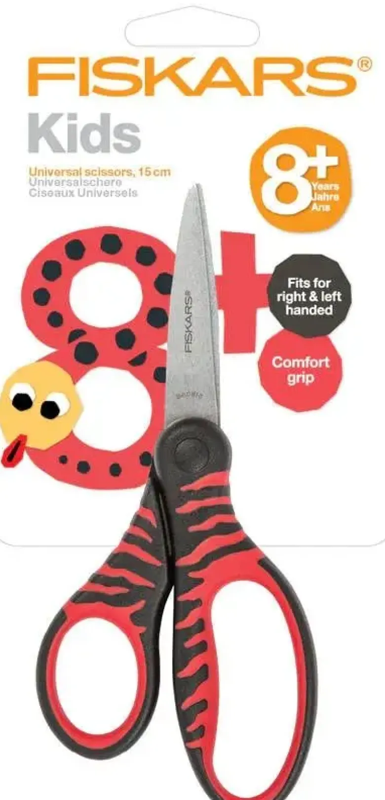 Fiskars børnesaks +8 år sort/rød