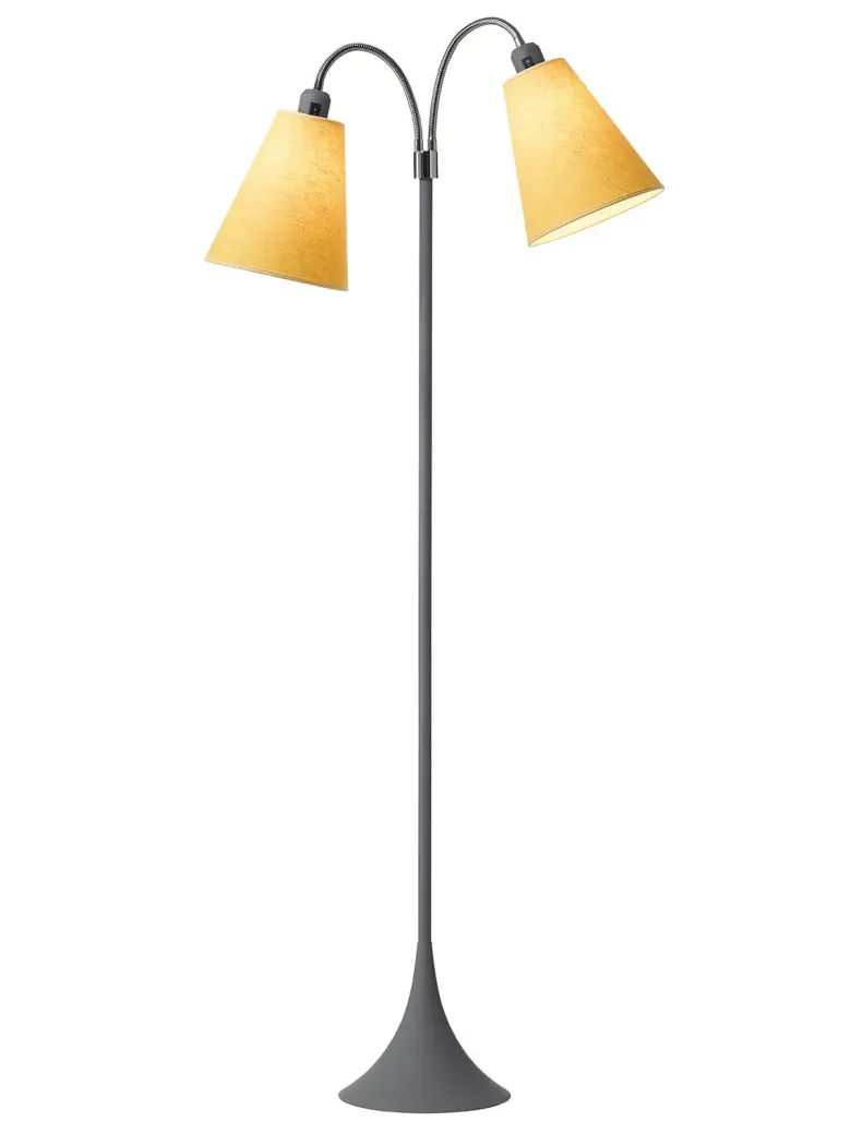 Fodgænger Gulvlampe grå m/ananasgule skærme