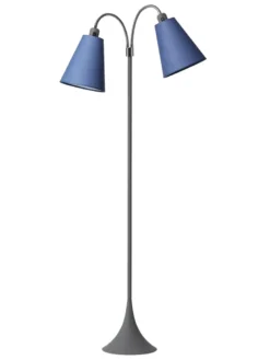 Fodgænger Gulvlampe grå m/dalablå skærme