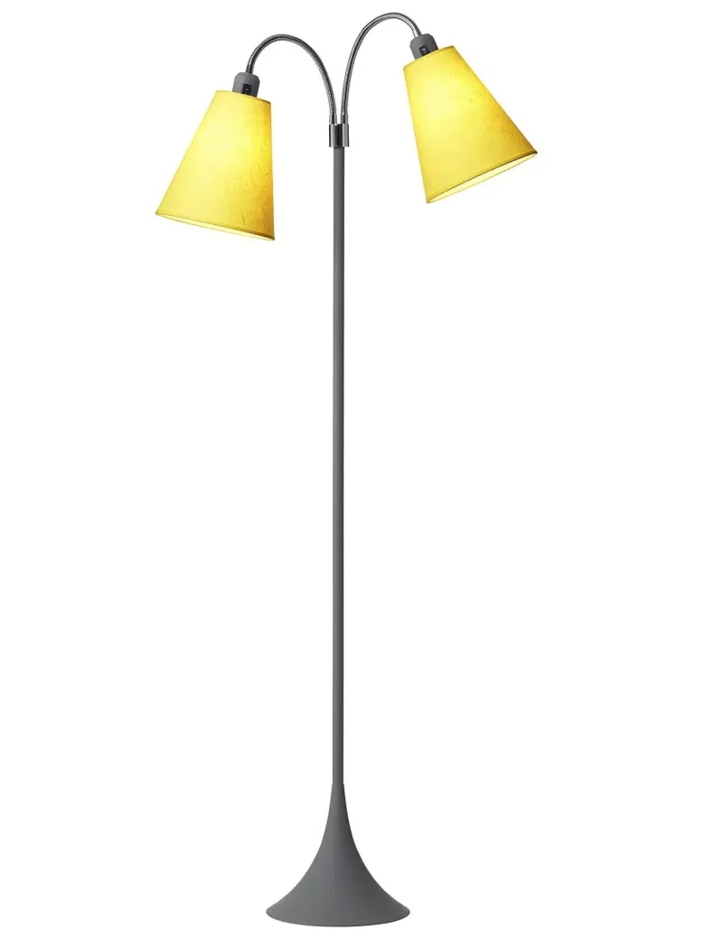 Fodgænger Gulvlampe grå m/gule skærme
