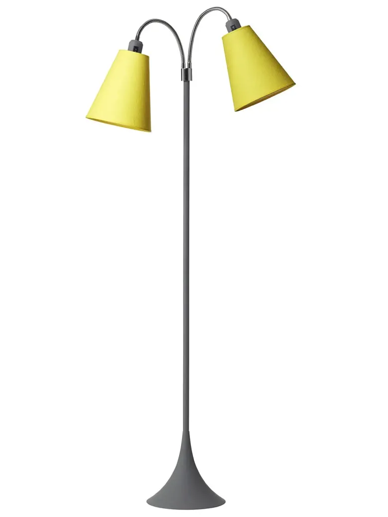 Fodgænger Gulvlampe grå m/gule skærme