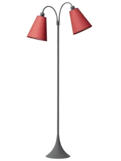 Fodgænger Gulvlampe grå m/koral skærme