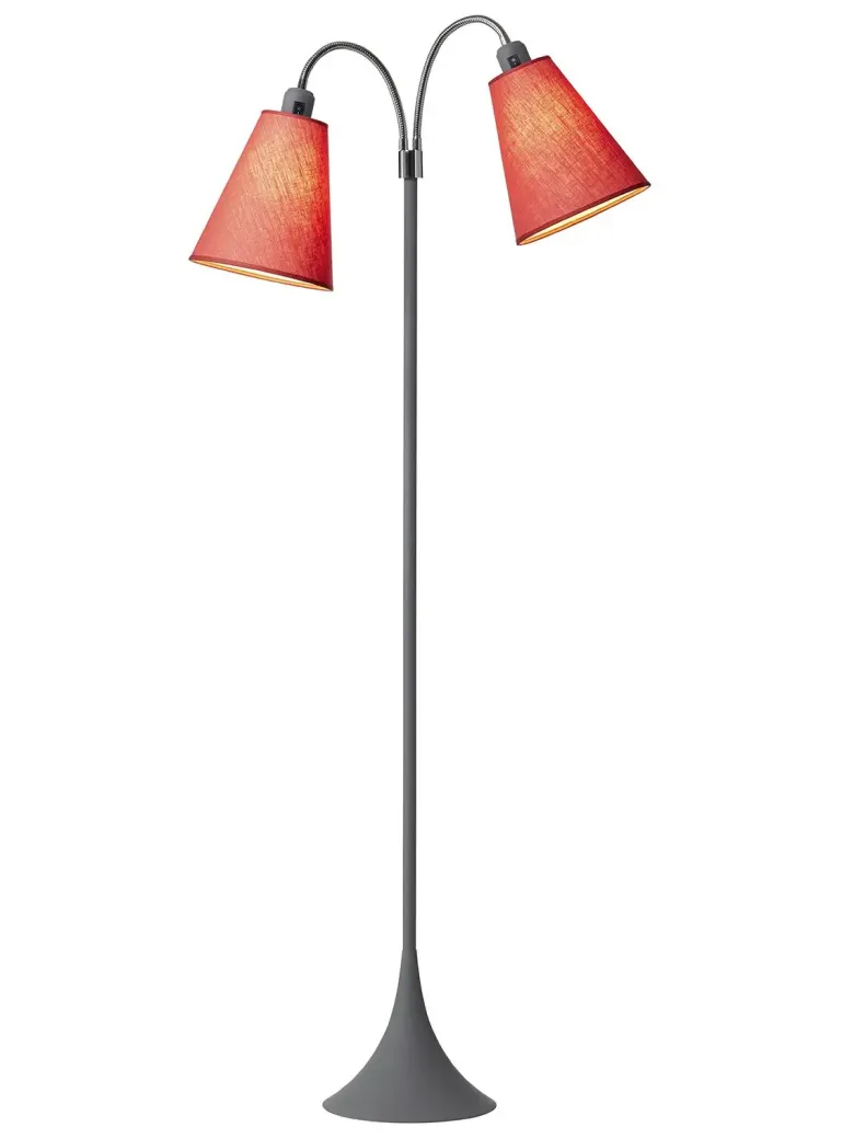 Fodgænger Gulvlampe grå m/koral skærme