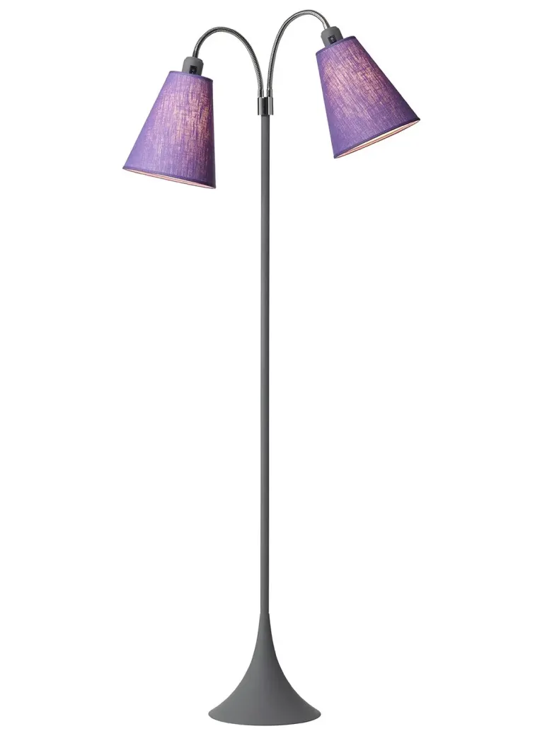 Fodgænger Gulvlampe grå m/lilla skærme