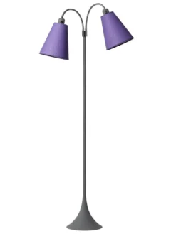 Fodgænger Gulvlampe grå m/lilla skærme