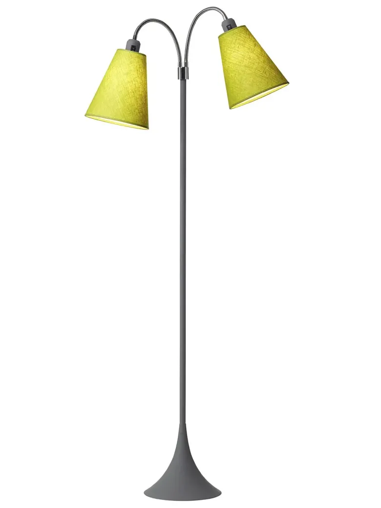 Fodgænger Gulvlampe grå m/limegrønne skærme