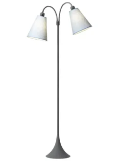 Fodgænger Gulvlampe grå m/lyseblå skærme