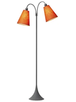 Fodgænger Gulvlampe grå m/orange skærme
