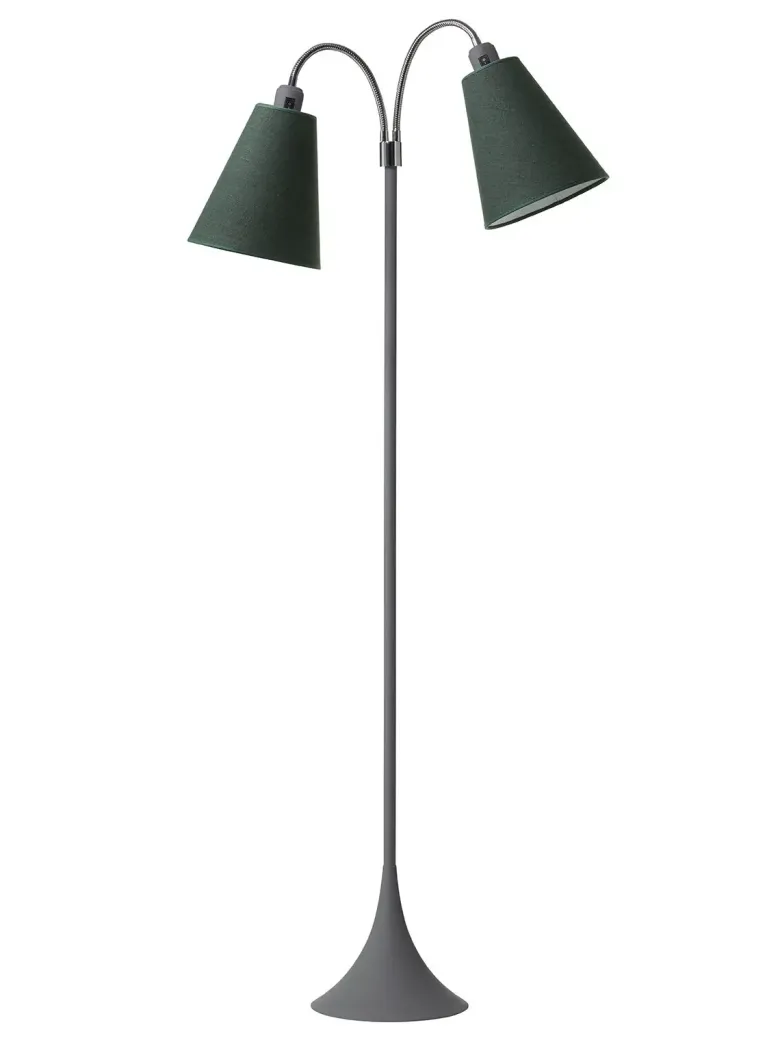 Fodgænger Gulvlampe grå m/skovgrønne skærme