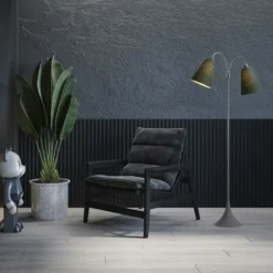 Fodgænger Gulvlampe grå m/skovgrønne skærme